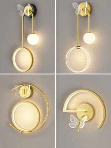 Scandinavian Creative Wall Lamp Bedroom Bedside Lamp Modern Minimalist Magic Bean Living Room Wall Light Bulb Butterfly Aisle Corridor Light
