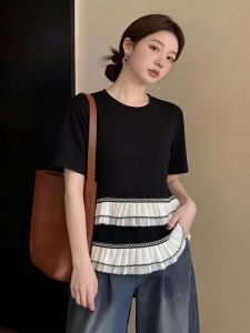 AIYITI | Ruffle Trim Plus Size Summer T-shirt