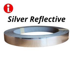 Silver reflective Edge Banding PVC glued on 21mmx.07mm (10 meters)