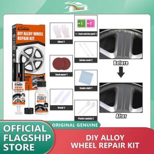 Rayhong DIY Alloy Wheel Repair Kit Wheel Scratch Repair Kit Rim Scratch Repair For Damage On Alloy And Steel Wheels Auto Rim Dent Wheel Scratch Repair Kit Kit Car DIY Alloy Wheel Repair Adhesive Kit General Purpose Black Paint Fix Tool For Car