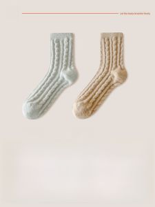 JINGCHI | Thickened Autumn Winter Warm Home Use Australian Fleece Floor Socks Postpartum Moon Period Women Sleep Fur Socks Women