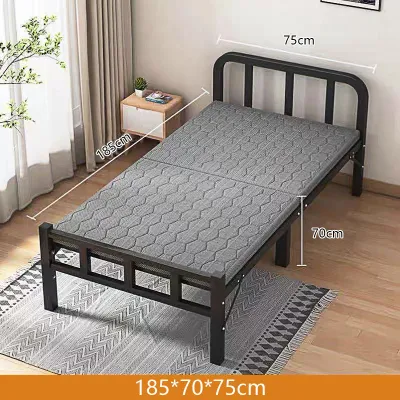 LIKHA Metal Folding Bed 75/100/120CM Nap Sheet Single Portable Bedroom Folding Sheet Single Heavy Duty Bed Frame