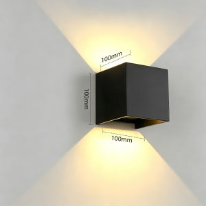 Đèn LED Ấm Áp Hình Khối Treo Tường Màu Đen Hiện Đại Chiếu Sáng Lên Xuống Dùng Cho Ban Công Ngoài Trời Hiên Nhà Vườn Trang Trí Nhà Cửa Chống Nước.
