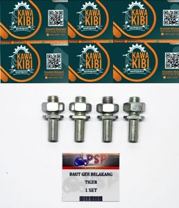 Baut Ger Belakang TIGER (Putih) Set isi 4 / Baud + Mur Gear Warna Putih Untuk TIGER Lama