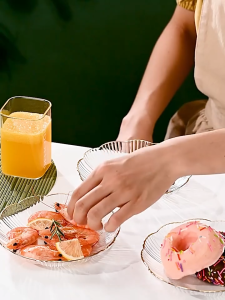 Pinggan Hidangan Plastik Gaya Nordic Dessert Plates Snacks Dry Fruit Cake Tray Serving Platter 点心盘子