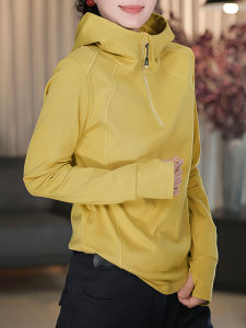 Womens Pure Cotton Long Sleeve Hoodie T-shirt Zipper Design Fashionable Base Layer Shirt Korean Style Autumn New Arrival