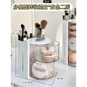 Hộp Đựng Đồ Trang Trí Tóc Trẻ Em Nhiều Lớp Có Thể Xoay Trong Suốt Chống Bụi Kẹp Tóc Kẹp Tóc Dây Thun Dây Thun Kẹp Tóc