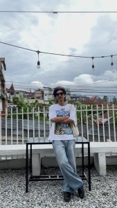 Kaos Boxy Oversize The Beatles T-Shirt Pria dan Wanita Cotton Combed 20s - Baju Boxy Putih Skena