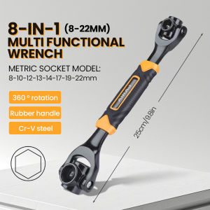 AIRAJ Wrench 52 in 1 Tool Socket Works Universal Ratchet Spline Bolts Sleeve Rotation Tool 360 Degree Multi-Functional Hand Tool