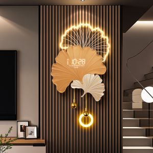 BEISIJIA | Ginkgo Grid Decorative Creative Wall Clock with Perpetual Calendar