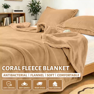 【Ready Stock】Queen Comforter Comfy Sofa Blanket And Comfortable Blanket Quilt Coral Flannel Cover Soft