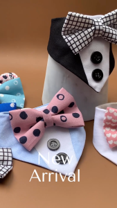 สูททักซิโด้ น้องหมาน้องแมว ปลอกคอ รุ่น Tuxedo ลายและสีน้องใส่แล้วหล่อมาก ทำจากผ้า cotton🧡 พร้อมส่ง 🧡