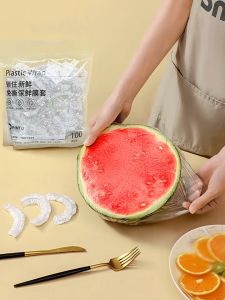 พลาสติกห่ออาหาร 100 ชิ้น/แพ็ค ถุงครอบอาหาร กันแมลง กันฝุ่น ถุงฟิล์มห่อถนอมอาหาร (พร้อมส่ง)
