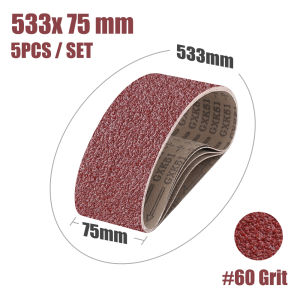 XCAN 5pcs 75x533mm Sanding Belts 40/60/80/100/120/150 Grit for Belt Sander Wood Soft Metal Polishing Grinding Abrasive Tool