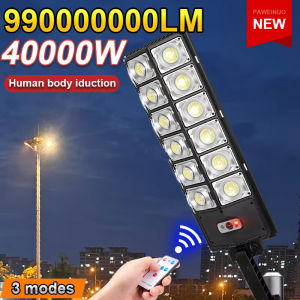 990000000LM Outdoor Motion Sensor Light Remote Control Solar Powered Wall Lamp Garden Lighting IP65 Waterproof Street Yard Light