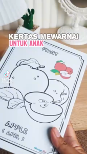 Paket Kertas Mewarnai Anak Hvs A5 Isi 50 Lembar Free Pensil Warna