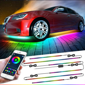 ✅Oprah Led Ambient Atmosphere Lamp Car Underglow Lights Remote/APP Control LED Chassis Neon Lights RGB Flexible Strips Decorative Lamp Running Flowing Light Strip