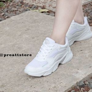 Sepatu Snaekers Cewek Sport Olahraga Kerja Pro Att Tali Putih White 37 sd 40 Keren Kekinian Berkualitas