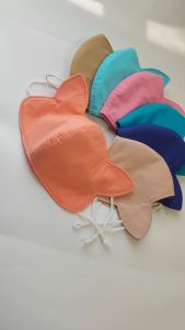 Khẩu trang vải tole lạnh (vải lanh lạnh) có tai che nắng thái dương nhiều màu 3 lớp tái sử dụng