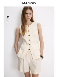 Mango | Commuter Round Neck Tencel Blend Vest