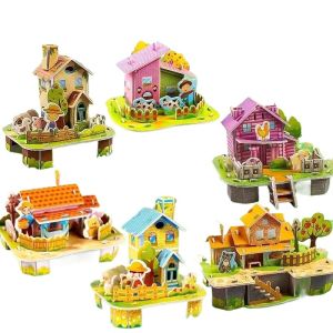 3D Puzzle House Model DIY Handmade Building Toy for Children Aged 3 And above Educational Fun Crafts for Boys And Girls
