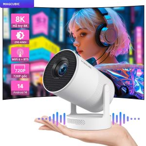 Máy Chiếu Di Động Magcubic 8K Android 14 Độ Sáng 8000 Lumens WiFi 6 BT5.4 Rạp Chiếu Phim Ngoài Trời Với Loa HiFi 5W Hỗ Trợ Độ Phân Giải 720P HD Cho HY300 Pro+