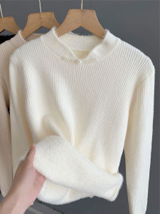 เสื้อสเวตเตอร์คอปกสูงแบบหนาสำหรับผู้หญิง ทรงหลวม แขนยาว ปกติ ฤดูใบไม้ร่วง 2024 เสื้อชั้นในแบบสวมหัว