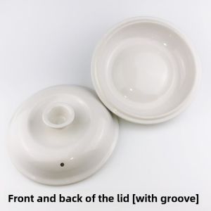 Ceramic Sand Pot Lid Universal Single Cover for Home Use Stew Pot Clay Pot Lid Soup Pot Accessories Red White Tile Jar