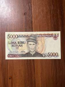 Uang Kertas 5000 Rupiah 1986 UNC Seri Pahlawan Koleksi Kuno