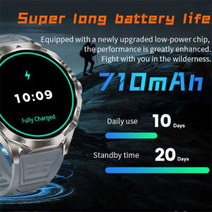 Smartwatch Outdoor Watch 710mAh Battery HD Bluetooth Waterproof Men 1.85" AMOLED Smart Watch