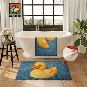 Thảm Chào Mừng Hình Vịt Vàng VIKAMA Thảm Lót Sàn PVC Hoạt Hình Cho Nhà Bếp Phòng Tắm Phòng Ngủ Phòng Khách - Thảm Trải Sàn Trong Nhà Ngoài Trời
