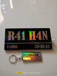 Plat Nomor dan Ganci Sepeda Listrik Custom 1 pcs Warna Hologram