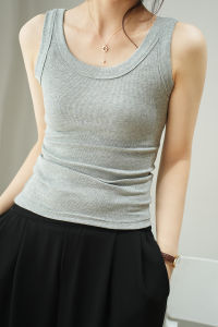 White Strap Vest Womens New 2025 Summer Base Layer Inner Wear Outer Wear American Style Wide Shoulder Cover Side Breast Top