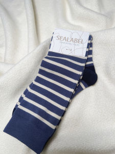 Naval Style Bamboo Fiber Mid-Calf Womens Socks Breathable Absorbent Anti-Ball Soft No-Heel Mid-Tube Socks for Women