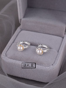 ต่างหูเงินแท้ 925 ทรงเรขาคณิต ไข่มุก ทรงกลมไม่สมมาตร หรูหรา ดีไซน์เรียบง่าย เครื่องประดับแฟชั่นสำหรับผู้หญิง