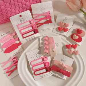 Pink Dopaamine Y2K Hair Clip Nurse Hat Fixed round Seamless Cute Side Hair Clip Bangs Clamp Korean Style Fashion Accessories