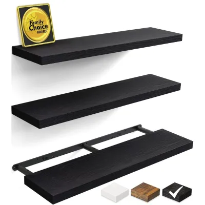 【40*15CM】 Floating Shelves for WallBedroom KitchenLiving RoomHanging Shelf for BooksWith Hidden Bracket Solid Wood