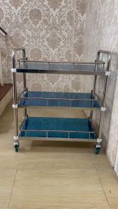 รถเข็นแพทย์ รถเข็นสแตนเลส ชั้นวางของสแตนเลส อเนกประสงค์2ชั้น📌 มีพร้อมส่ง