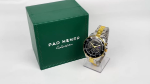 PAD HENER Valor Jam Tangan Pria Analog Stainless Steel Cronograph Tanggal Anti Air 42mm Free Box