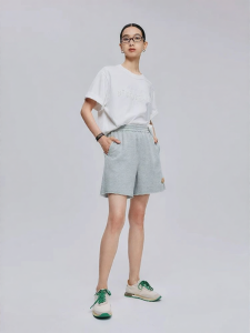 URLAZH | Autumn New Style Simple Loose Matching High Waist Light Gray Cuffed Casual Sport Shorts