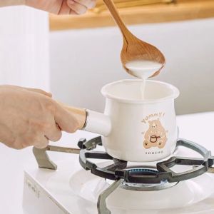 Bear Enamel Mini Milk Pot Induction Cooker Gas Cooker Hot Oil Small Pot Hot Milk Baby Cooker