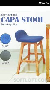 Softloft (1+2) Zen Bar Table 105CM + 2 Capa Stool Set 100% Solid Rubber Wood Simple Tall Desk Island Chair High Coffee Counter Desk Tinggi 2 Kerusi