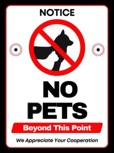 No Pets Allowed Signages: PVC & Laminated Store Door Sign Solutions