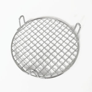 Stainless Steel Round BBQ Net with Legs 5cm High Stand-up Air Fryer Oil Drainage Shelf for Kitchen/Cooking Tools