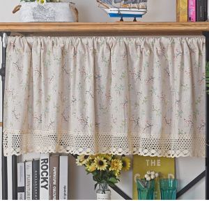 Floral Edged Short Curtain