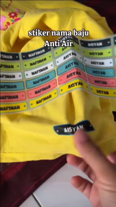 Sablon Stiker Setrika Label Nama/Custom Label Nama Untuk Anak-anak Dan Dewasa Bahan Dtf Isi 30 Pcs Waterproof