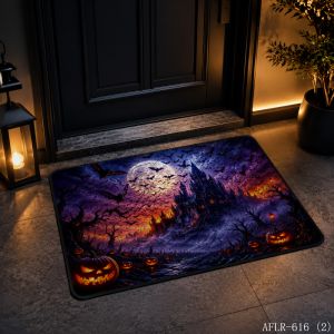 VIKAMA Gothic Horror Halloween Rug Soft Non Slip Front Door Mat Bathroom Mat Home Decor