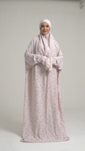 Mukena Dewasa Terusan Motif Zenara Renda Series By Bilza - Mukena Sholat Mukena Travel Panjang Bahan Rayon Viscose Premium Mukena Terusan Renda Cantik