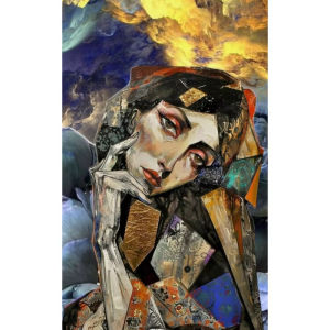 Abstract Figure Golden Sky Artwork Jigsaw Puzzle 500/1000/1200/2000PCS Stress Relief Puzzle Wall Art Decor Gift