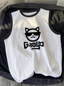 Áo Thun Cotton Nam Mùa Hè 2025 Phong Cách Mới Rộng Rãi Không Tay Cổ Tròn in Họa Tiết Thường Ngày Thoải Mái Thoáng Khí